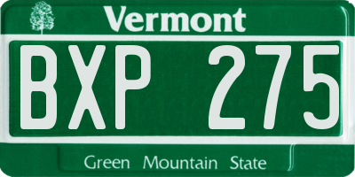 VT license plate BXP275