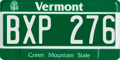 VT license plate BXP276