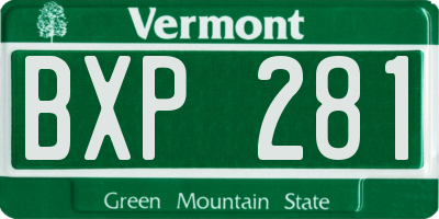 VT license plate BXP281
