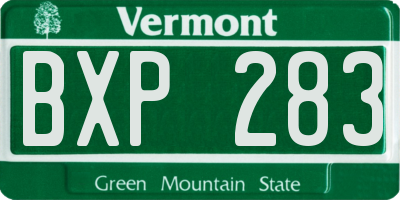 VT license plate BXP283