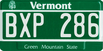 VT license plate BXP286