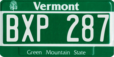VT license plate BXP287
