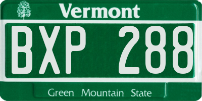 VT license plate BXP288