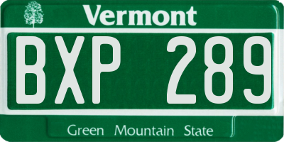 VT license plate BXP289