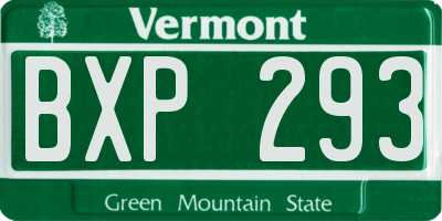 VT license plate BXP293