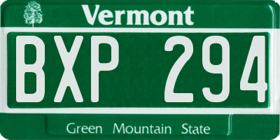 VT license plate BXP294