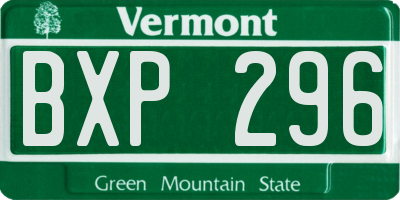 VT license plate BXP296