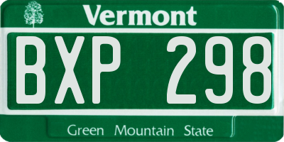 VT license plate BXP298