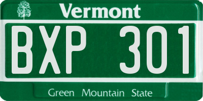 VT license plate BXP301