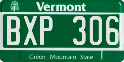 VT license plate BXP306