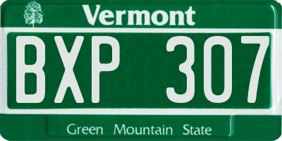VT license plate BXP307
