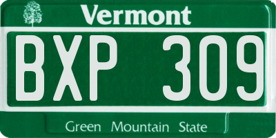 VT license plate BXP309