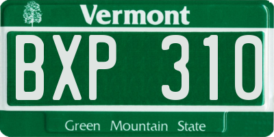 VT license plate BXP310