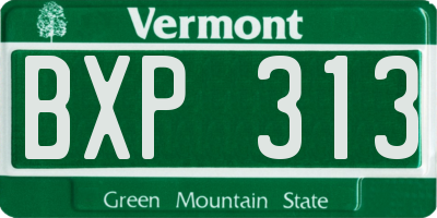 VT license plate BXP313