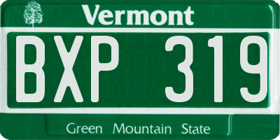 VT license plate BXP319