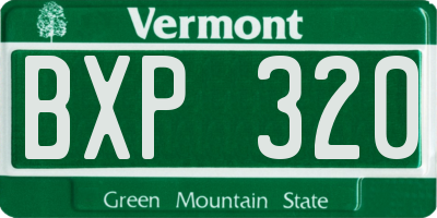 VT license plate BXP320