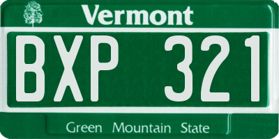VT license plate BXP321