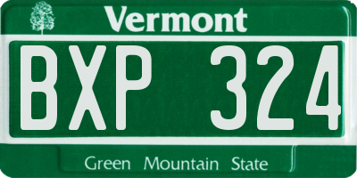 VT license plate BXP324