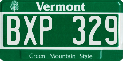VT license plate BXP329