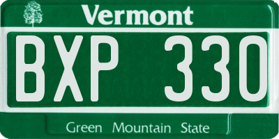 VT license plate BXP330