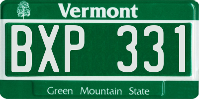 VT license plate BXP331