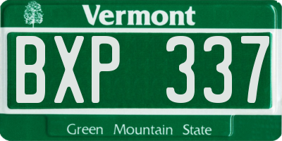 VT license plate BXP337