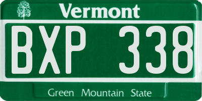 VT license plate BXP338