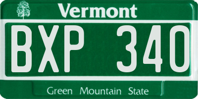 VT license plate BXP340