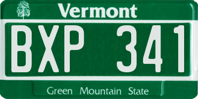 VT license plate BXP341