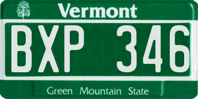 VT license plate BXP346