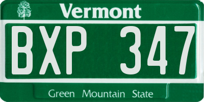VT license plate BXP347