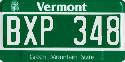 VT license plate BXP348