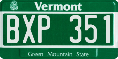 VT license plate BXP351