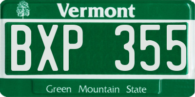 VT license plate BXP355
