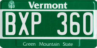 VT license plate BXP360