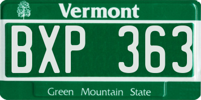 VT license plate BXP363