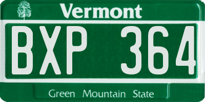 VT license plate BXP364