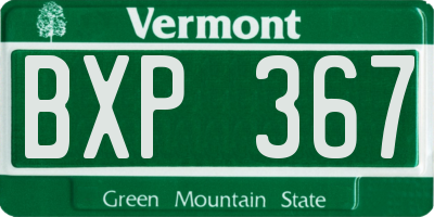 VT license plate BXP367