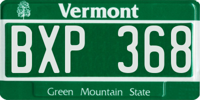 VT license plate BXP368