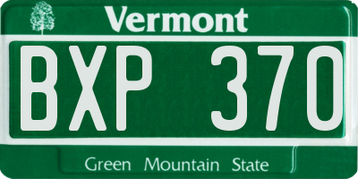 VT license plate BXP370