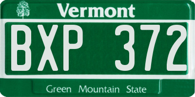 VT license plate BXP372