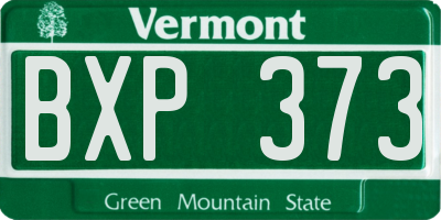 VT license plate BXP373