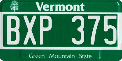 VT license plate BXP375