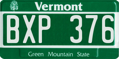 VT license plate BXP376