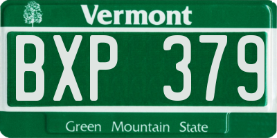 VT license plate BXP379