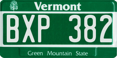 VT license plate BXP382