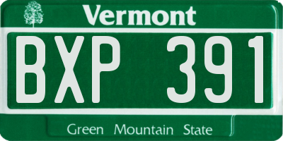 VT license plate BXP391
