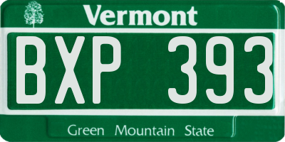 VT license plate BXP393