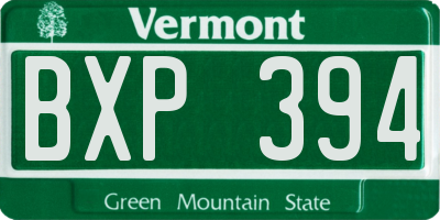 VT license plate BXP394