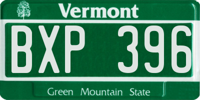 VT license plate BXP396